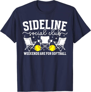 Sideline Social Club Softball Mom of A Softball Player Mama T-Shirt - T-Shirt | Navy