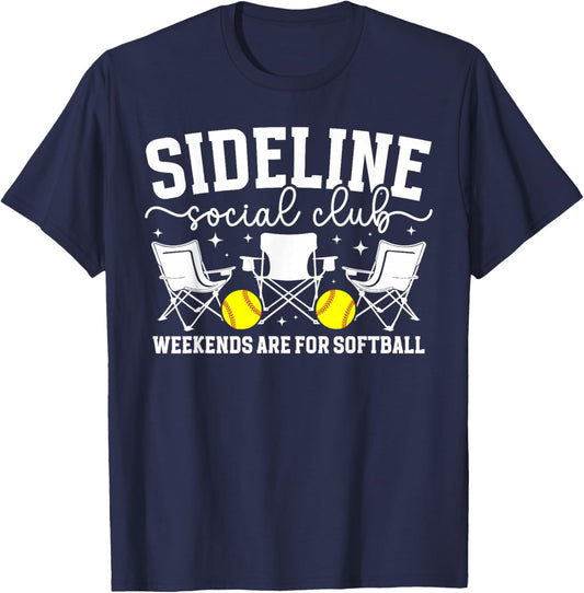 Sideline Social Club Softball Mom of A Softball Player Mama T-Shirt - T-Shirt | Navy