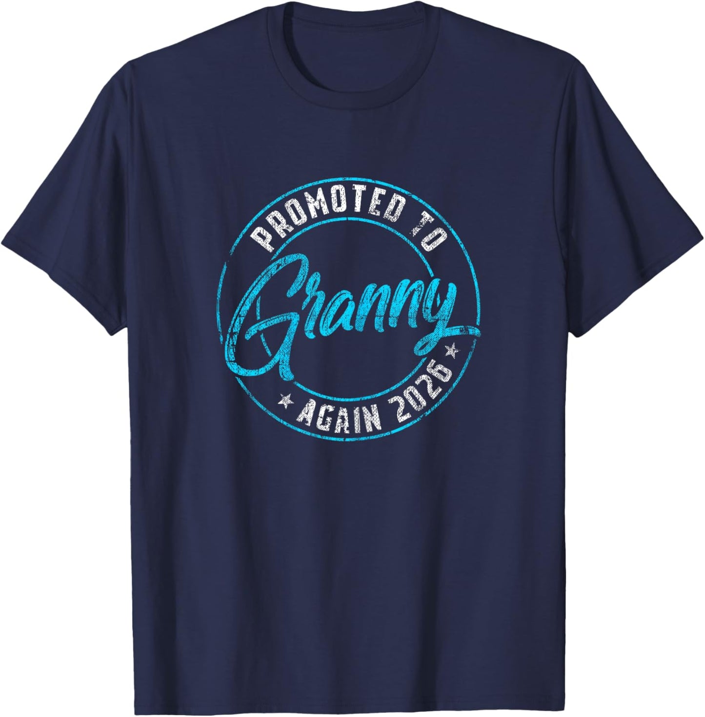 Promoted to Granny Again 2026 Grandma Vintage Reveal T-Shirt - T-Shirt | Navy