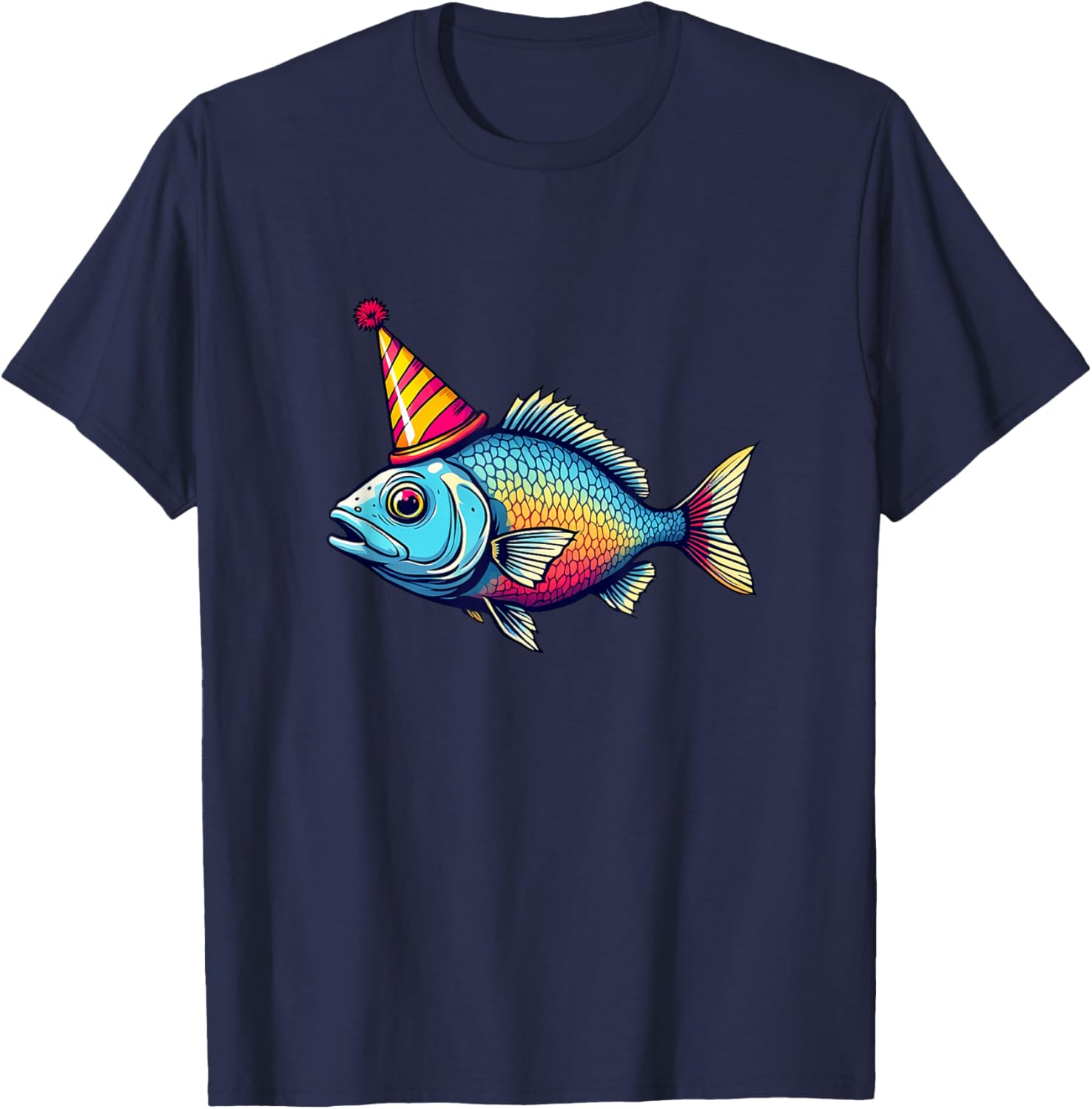 Party Sardine Tinned Fish Graphic Funny Birthday T-Shirt - T-Shirt | Navy