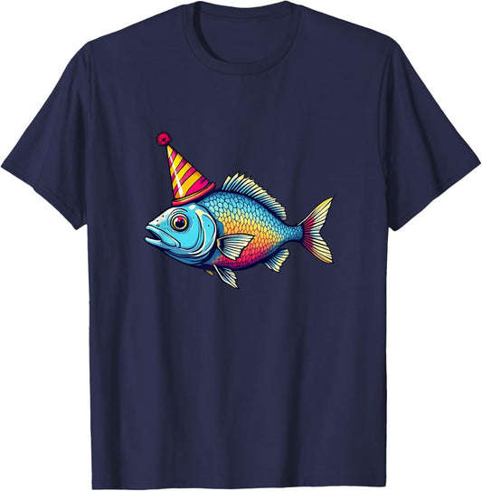 Party Sardine Tinned Fish Graphic Funny Birthday T-Shirt - T-Shirt | Navy