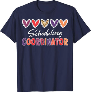 Scheduling Coordinator Heart Leopard T-Shirt - T-Shirt | Navy
