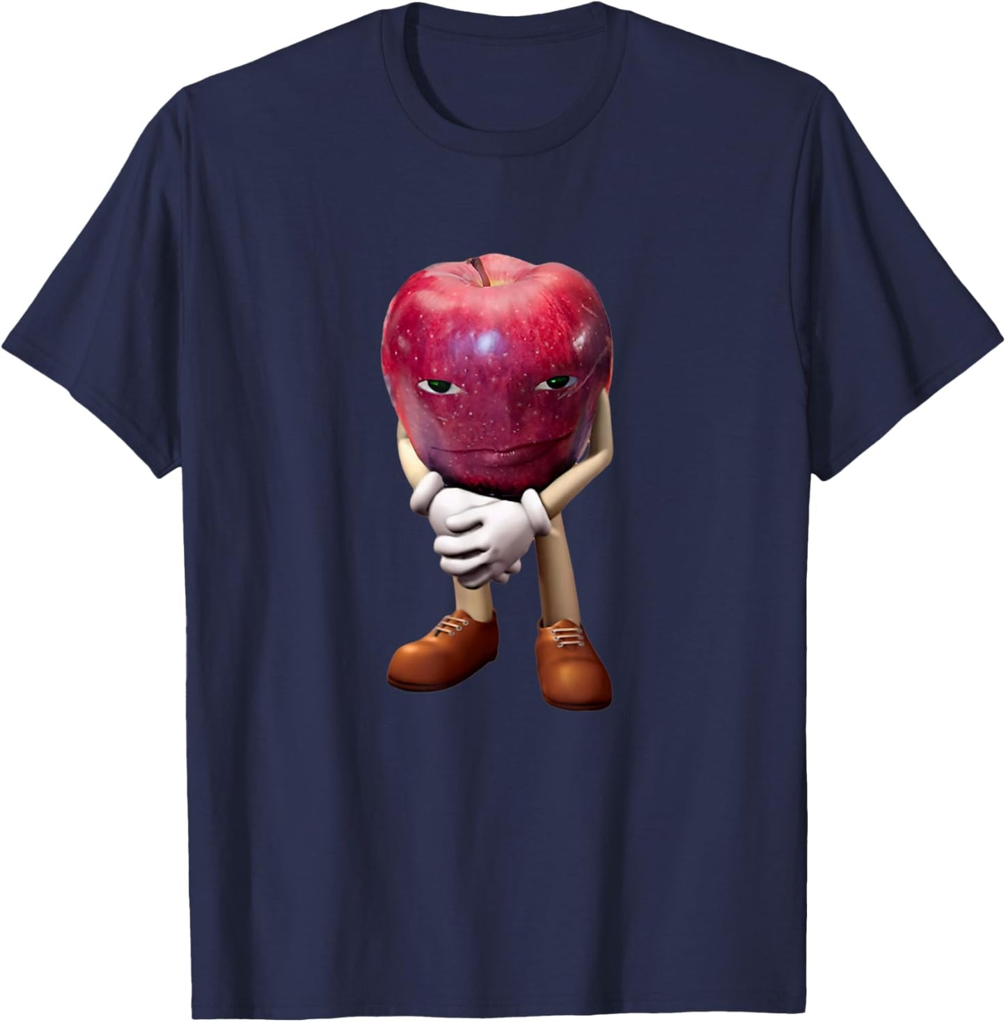 Grumpy Apple Meme T-Shirt - T-Shirt | Navy