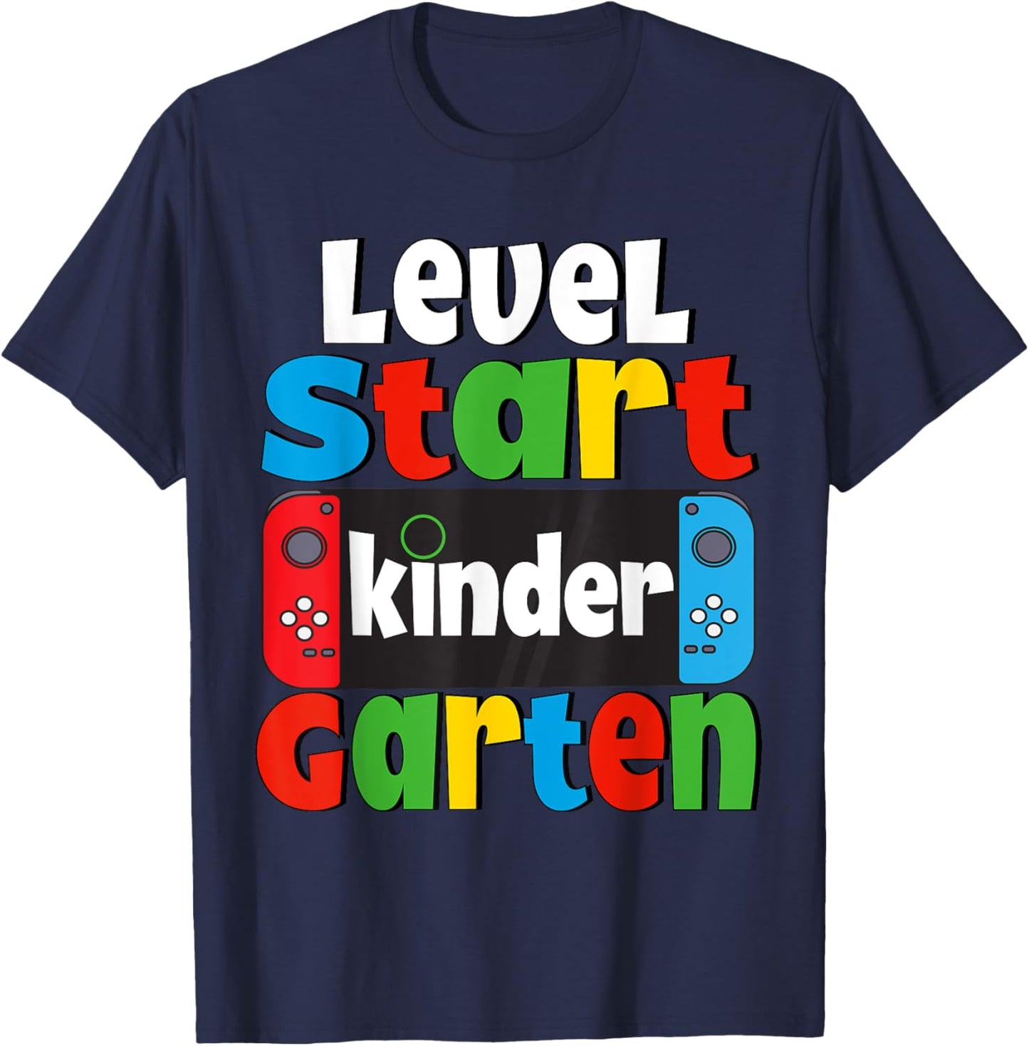 Kindergarten Level Start First Day of Kindergarten Gaming T-Shirt - T-Shirt | Navy