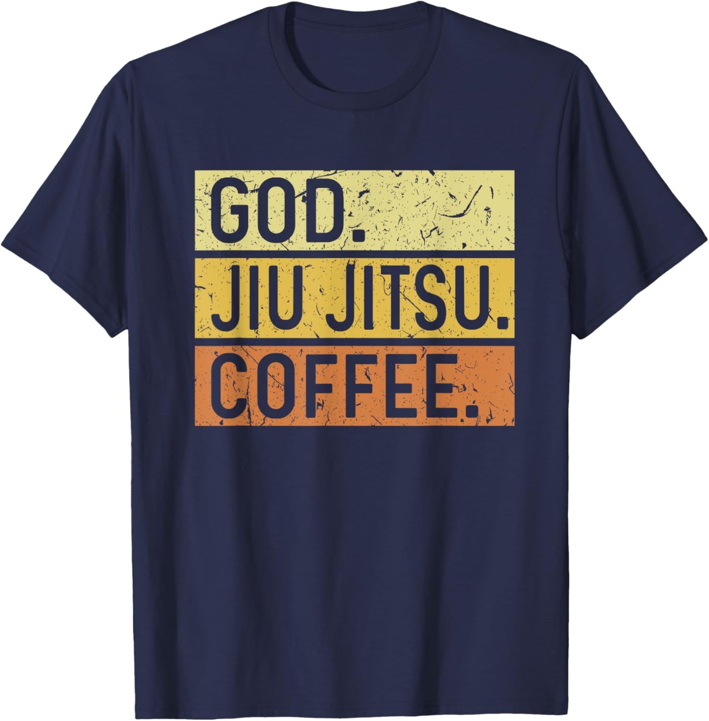 God Jiu Jitsu Coffee Jesus Brazilian Martial Arts T-Shirt - T-Shirt | Navy