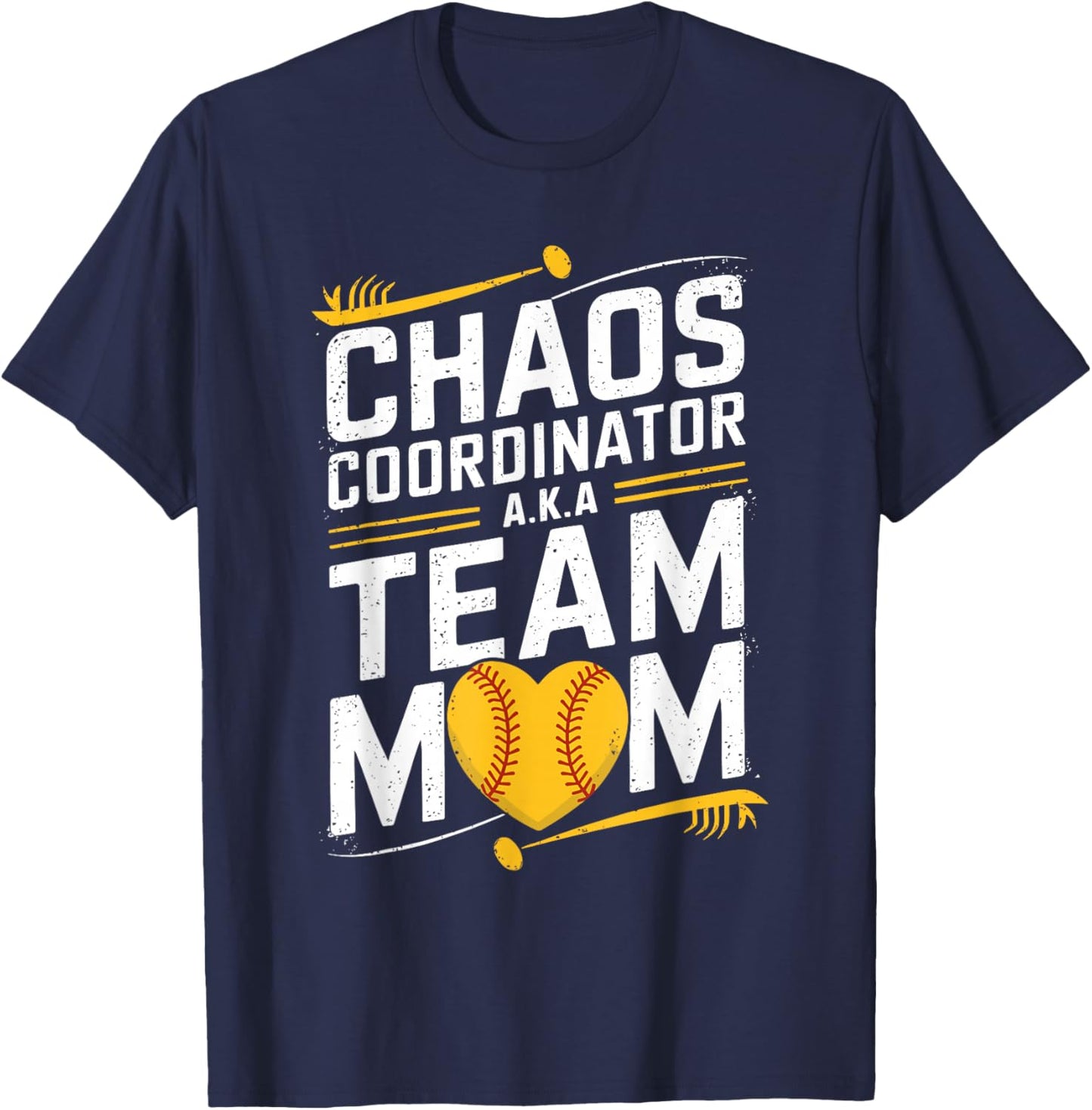 Softball Sports Player, Chaos Coordinator A.K.A Team Mom T-Shirt - T-Shirt | Navy
