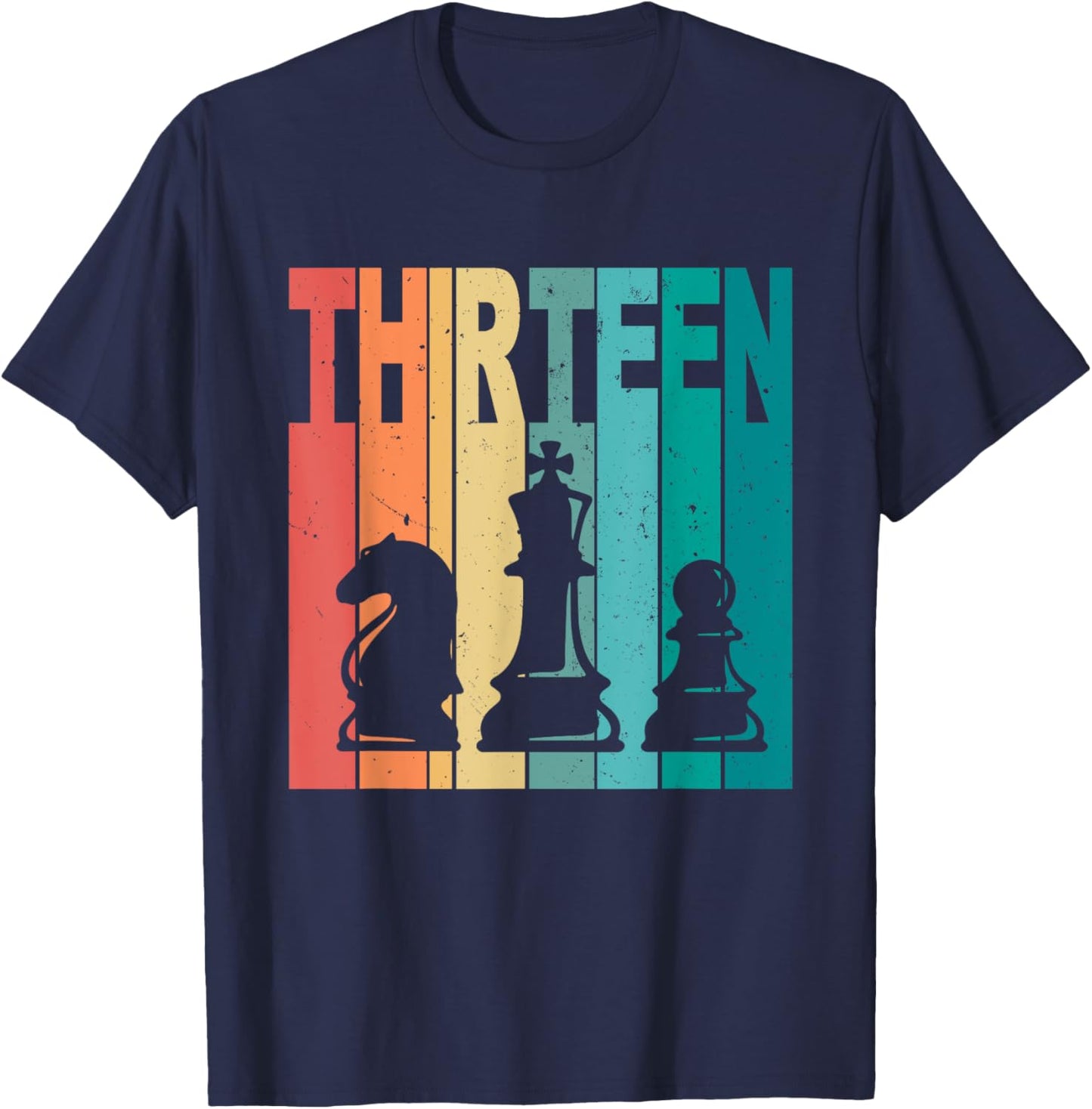 13th Birthday Chess Theme 13 Year Old Chess Player Birthday T-Shirt - T-Shirt | Navy