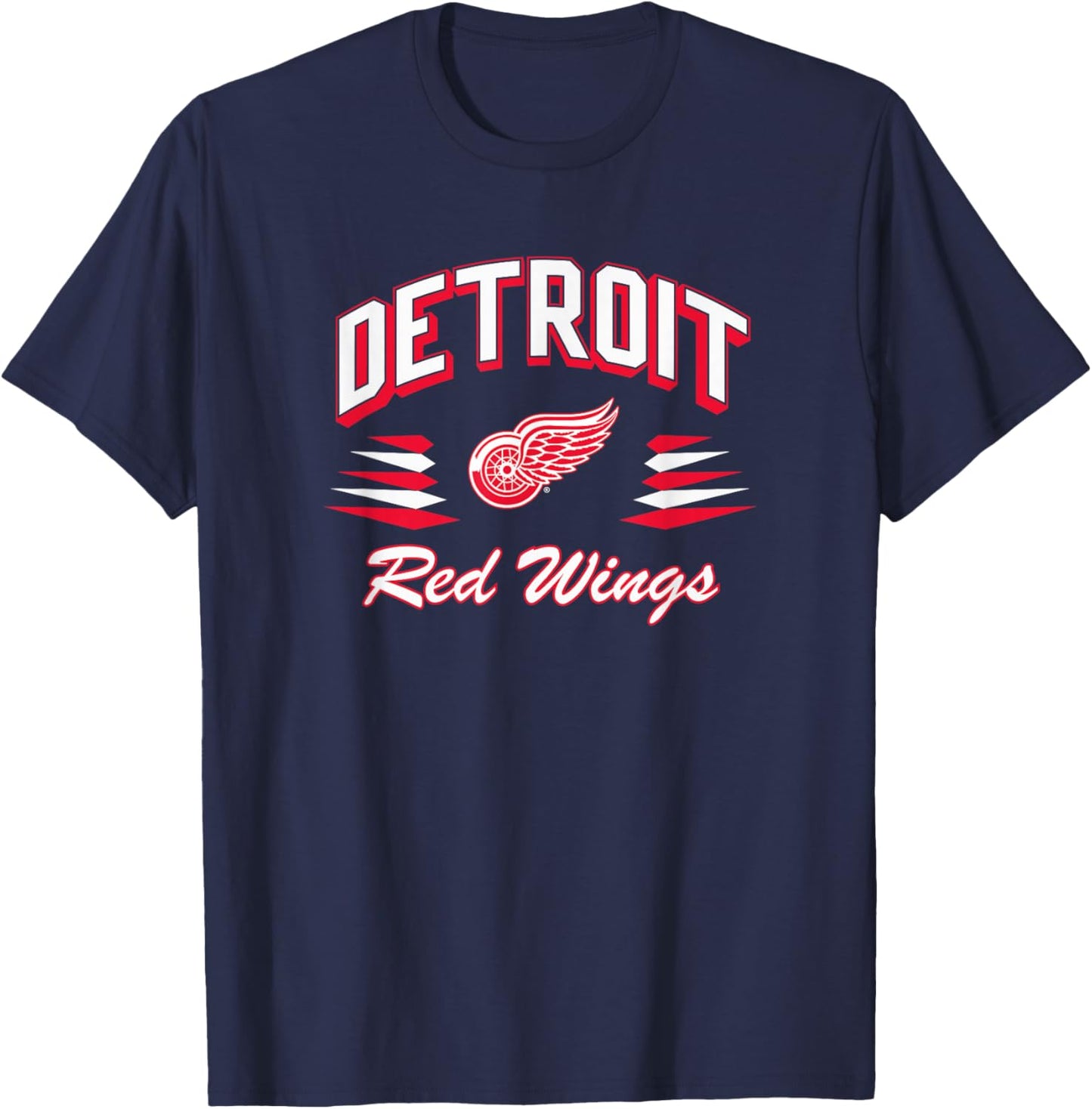 Detroit Red Wings Retro Diamond Black Officially Licensed T-Shirt - T-Shirt | Navy