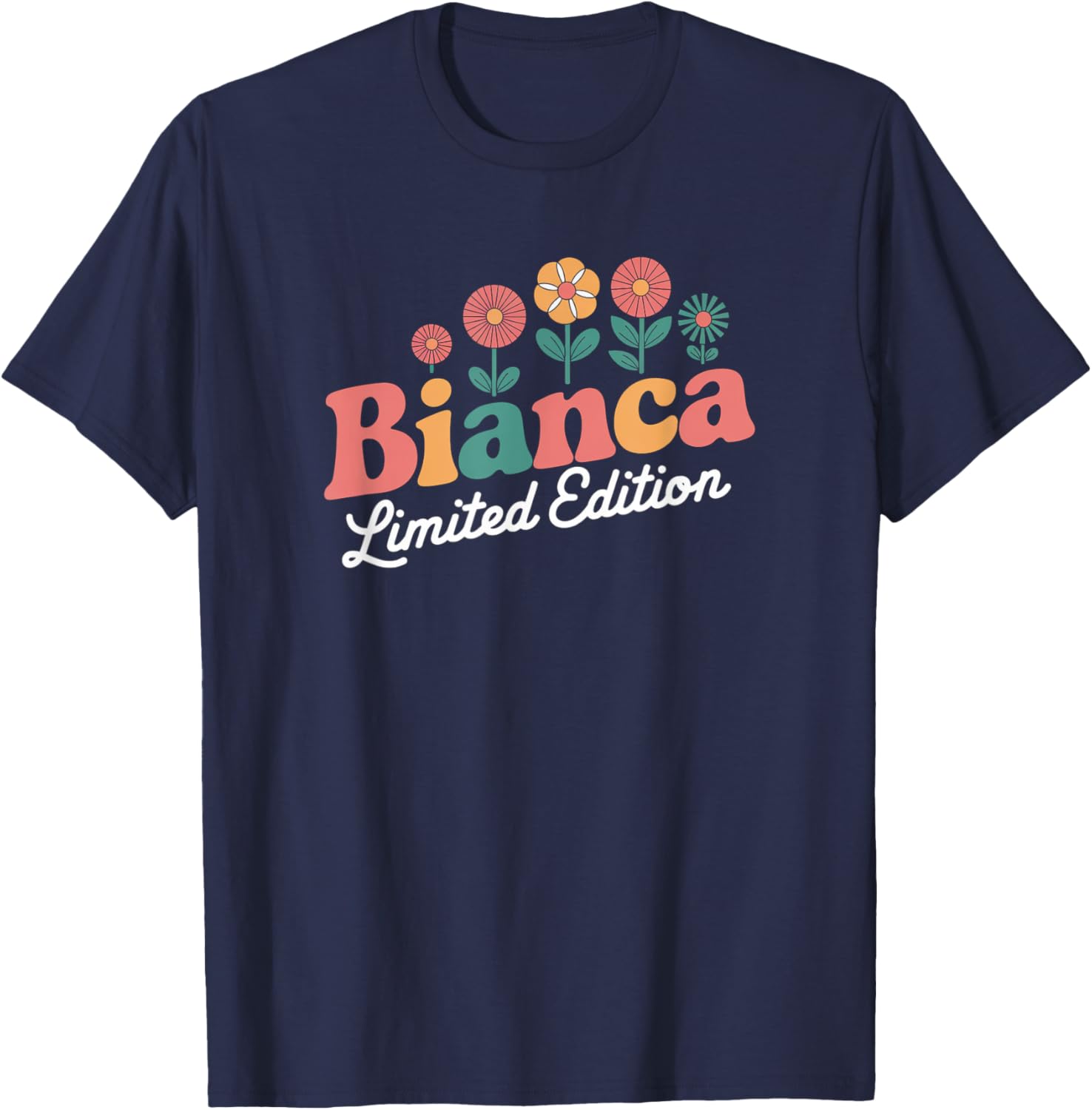 Bianca Limited Edition Vintage Custom Name Wife Grandma T-Shirt - T-Shirt | Navy