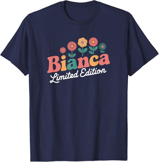Bianca Limited Edition Vintage Custom Name Wife Grandma T-Shirt - T-Shirt | Navy