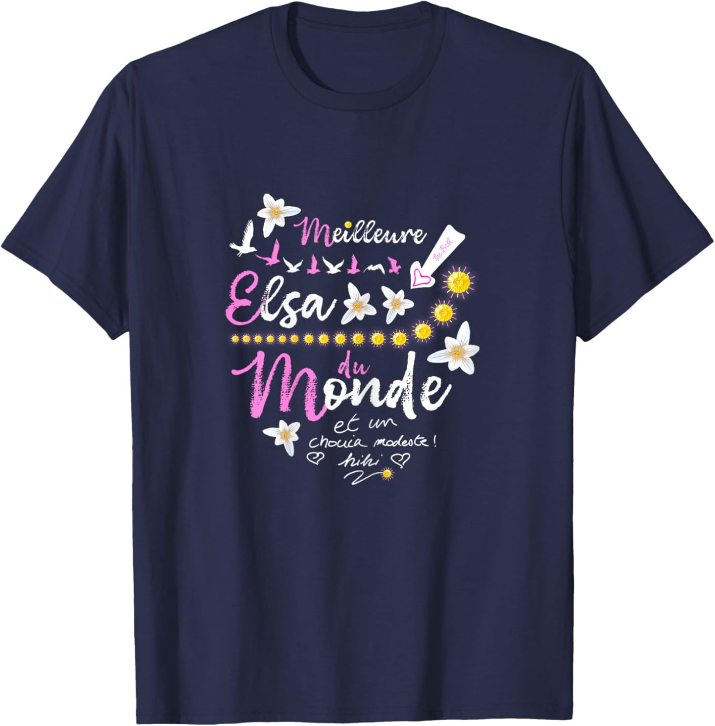 Elsa Gift First Name Birthday Best Elsa in the World T-Shirt - T-Shirt | Navy