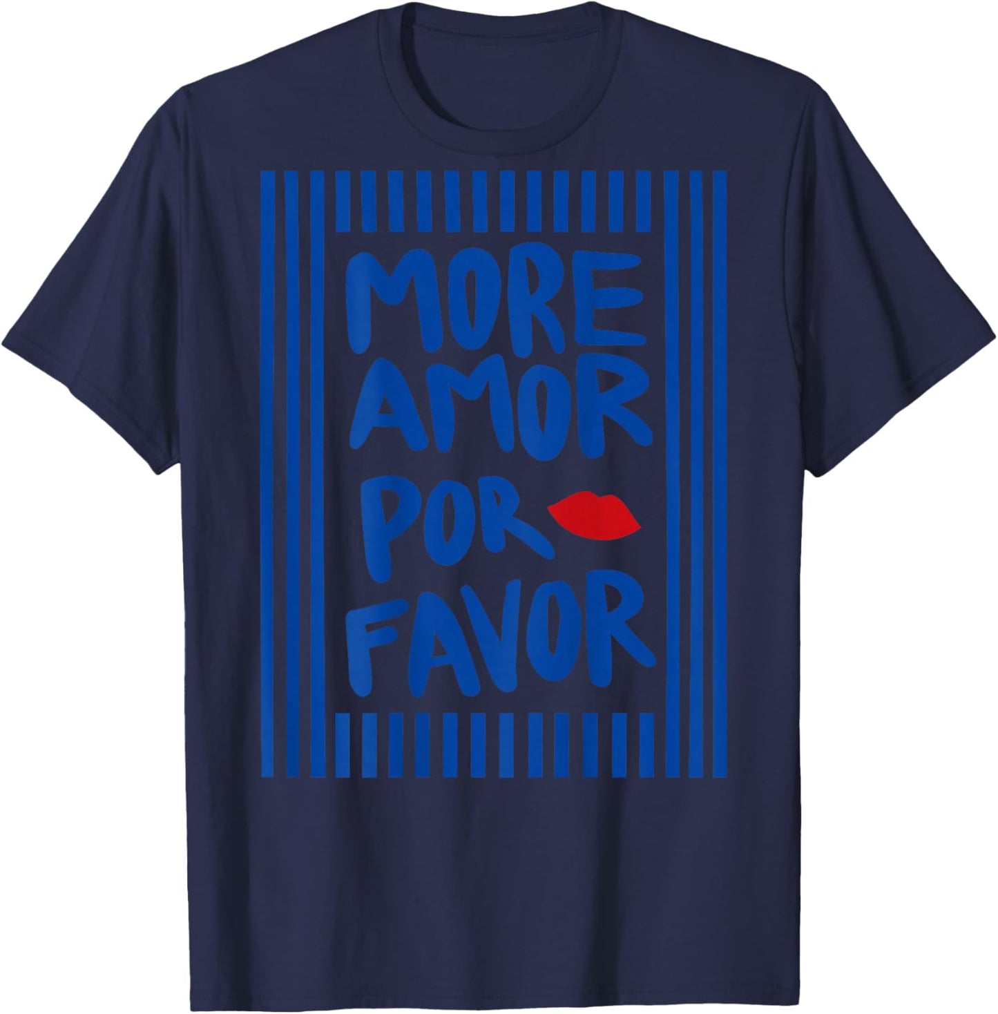 More Amor POR Favor X Kiss - More Love Selflove Backprint T-Shirt - T-Shirt | Navy