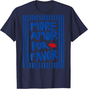 More Amor POR Favor X Kiss - More Love Selflove Backprint T-Shirt - T-Shirt | Navy