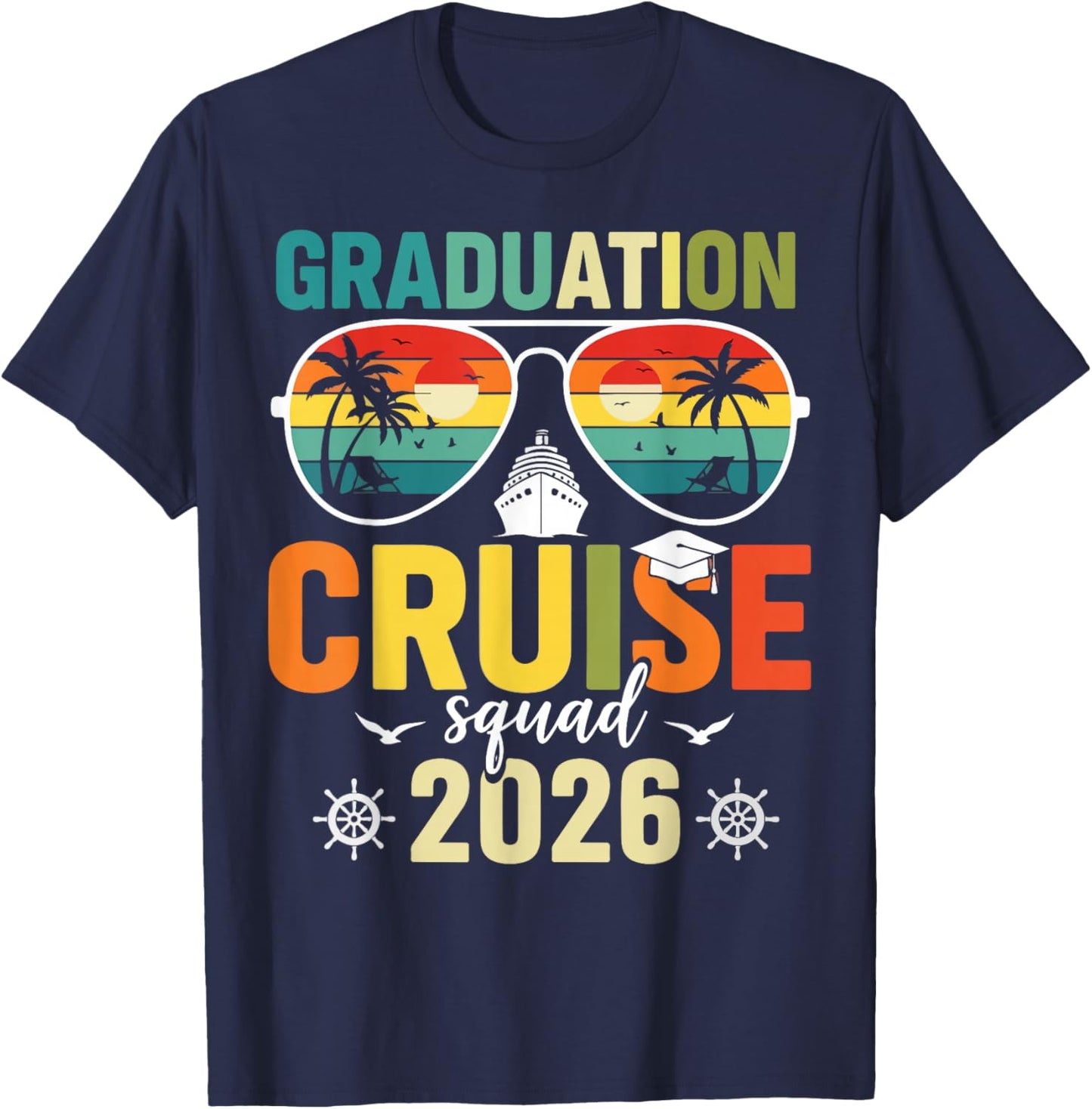 Graduation Cruise Squad Senior 2026 Cruising Graduation Trip T-Shirt - T-Shirt | Navy
