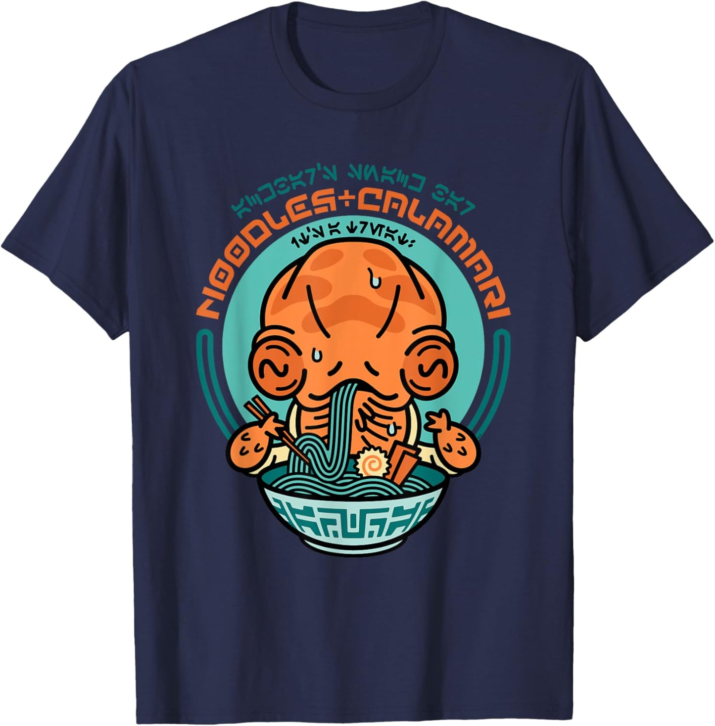 Star Wars Ackbar’s Snack Bar Noodles & Calamari Restaurant T-Shirt - T-Shirt | Navy