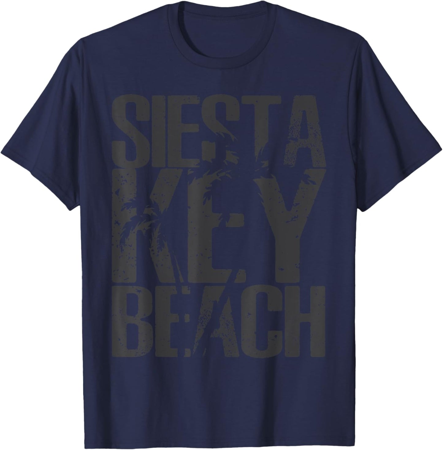 Siesta Key Souvenir or Group Vacation Gift big bold letters T-Shirt - T-Shirt | Navy
