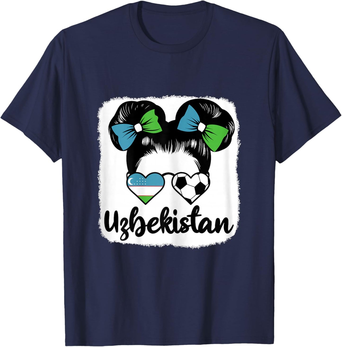Uzbekistan Fille Drapeau de Ouzbékistan Supporters Ouzbeks T-Shirt - T-Shirt | Navy