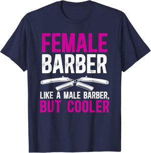 Female Barber Definition Female Hairdresser Girl T-Shirt - T-Shirt | Navy