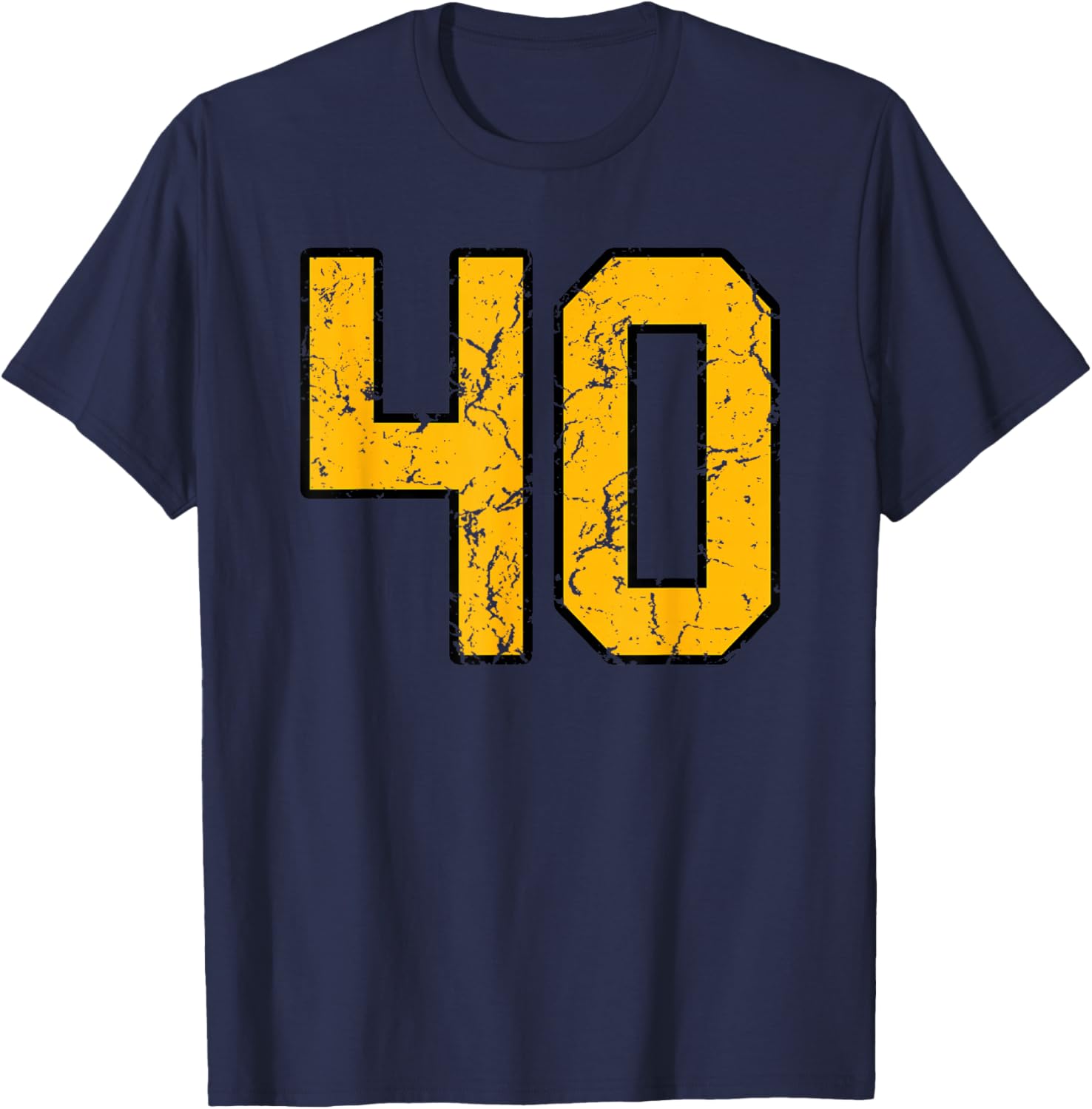 Gold and Black Sports Number 40 Jersey Uniform Player T-Shirt - T-Shirt | Navy
