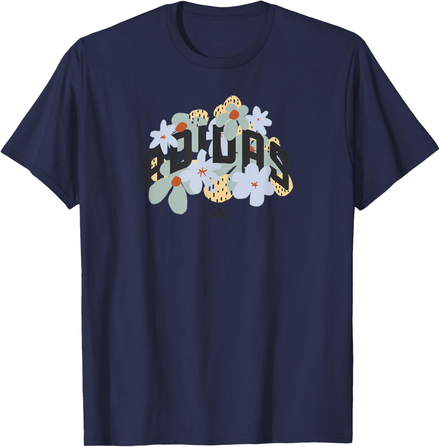 adidas Badge of Sport Statement Floral Pop Graphic T-Shirt - T-Shirt | Navy