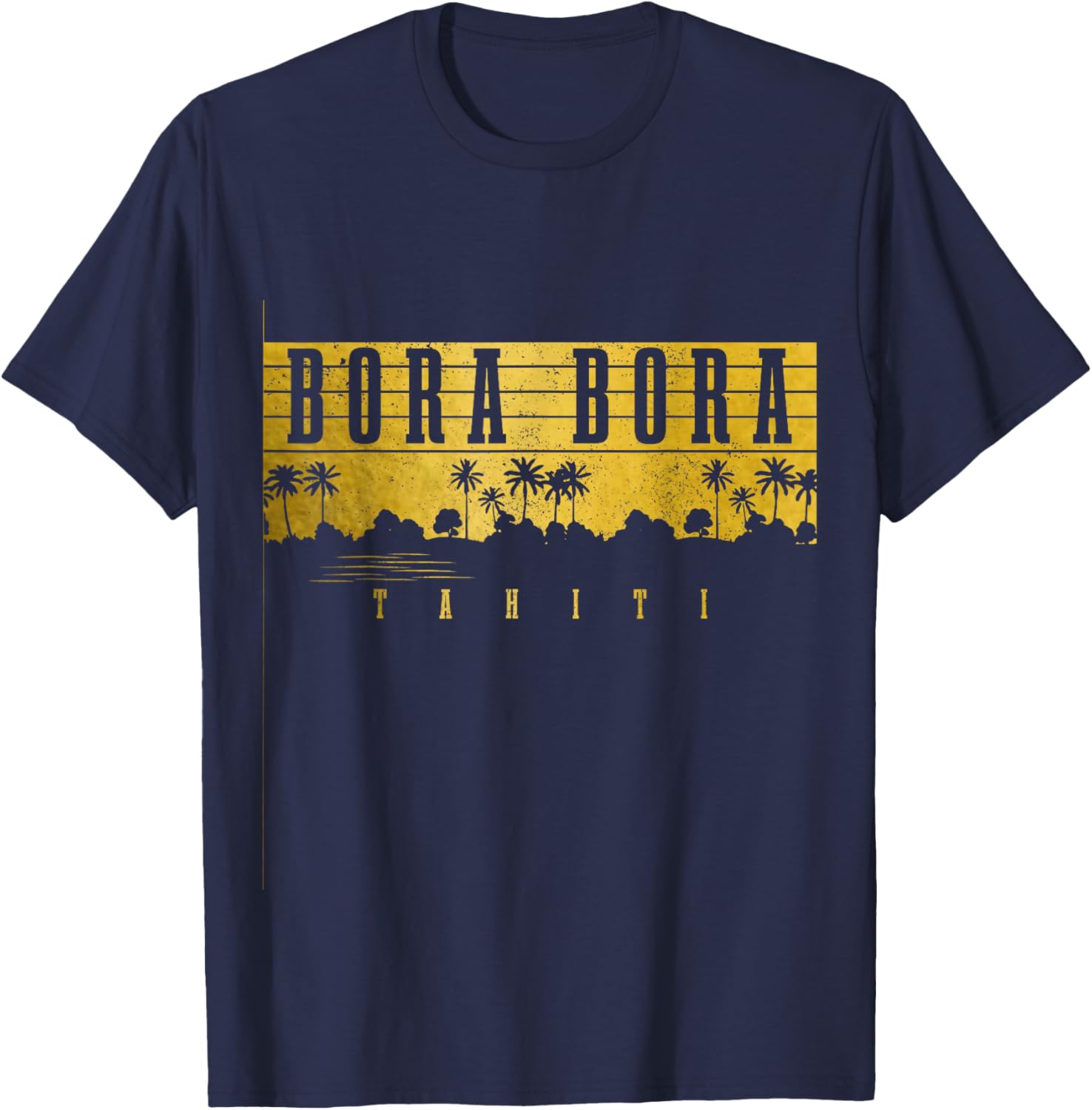 Bora Bora Tahiti Beach Vacation Vintage Souvenir T-Shirt - T-Shirt | Navy