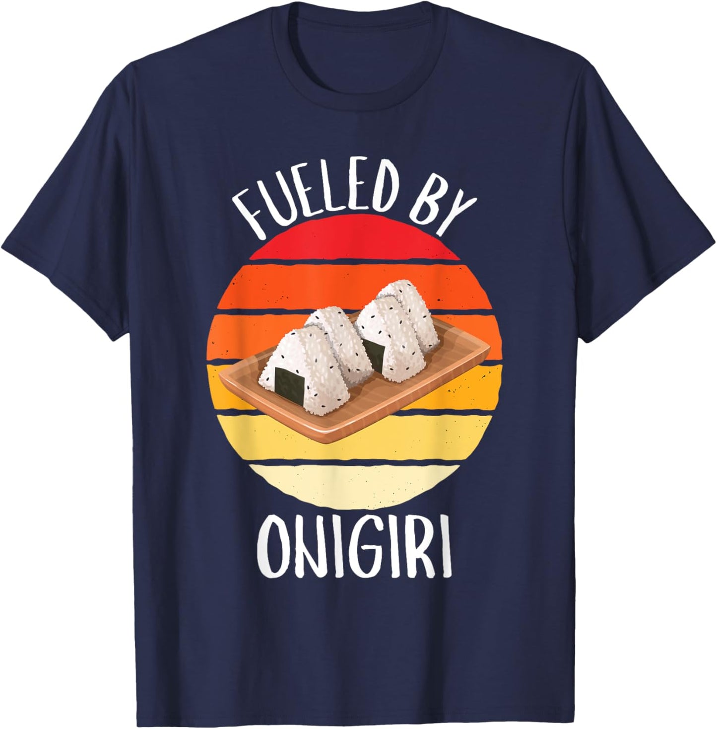 Retro Fueled By Onigiri Vintage Onigiri Lover T-Shirt - T-Shirt | Navy