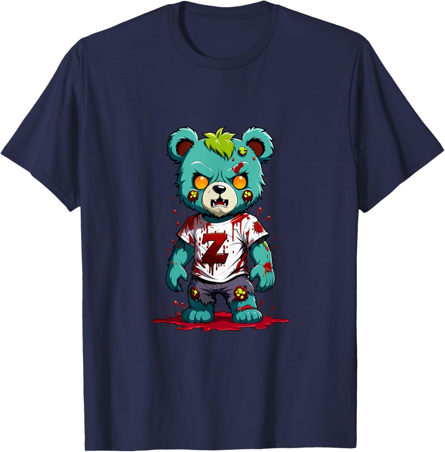 Teddy Bear Scary Zombie Halloween Costume T-Shirt - T-Shirt | Navy