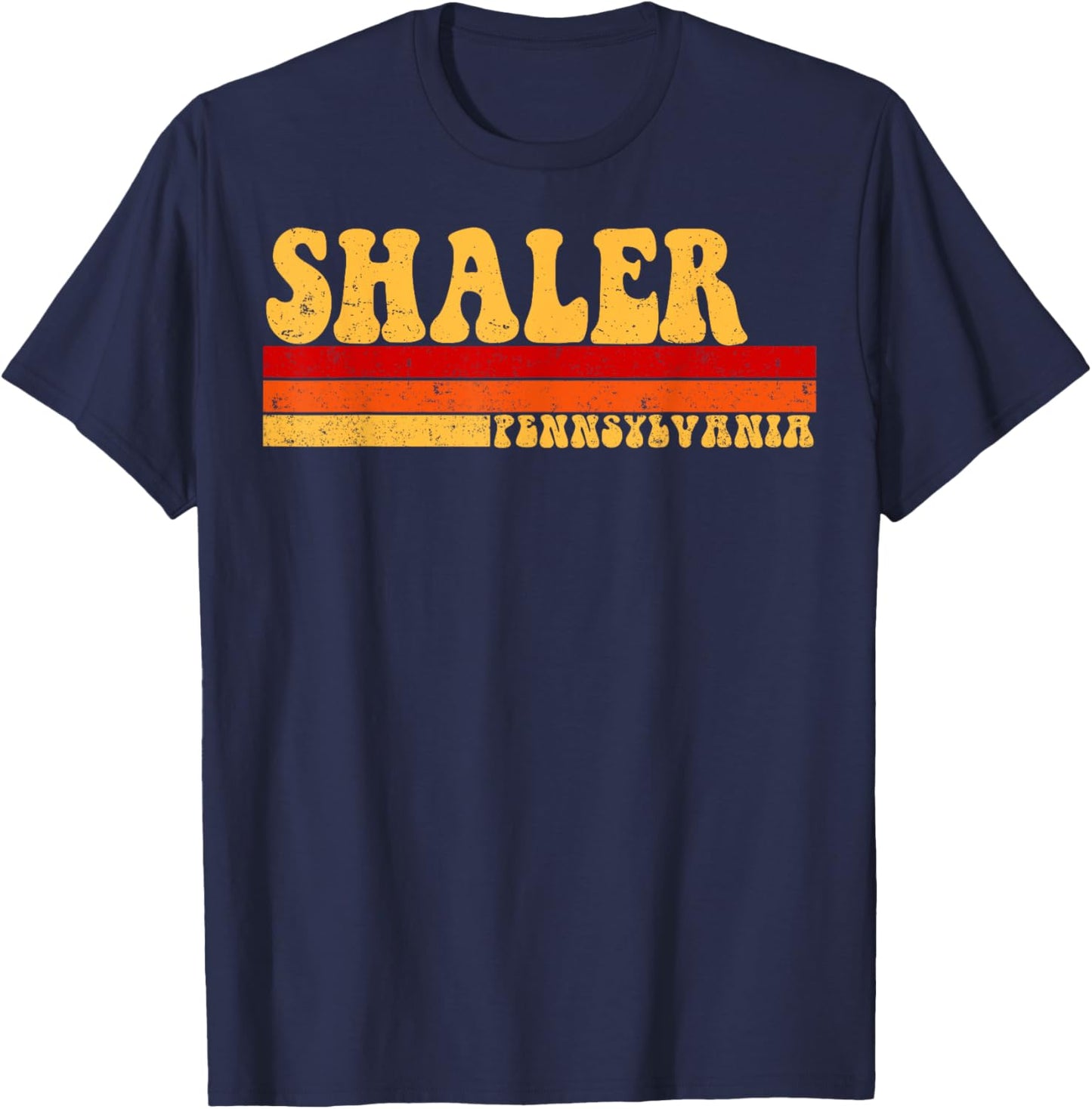 SHALER Pennsylvania City Vintage Roots Retro Design 70s 80s T-Shirt - T-Shirt | Navy