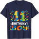 Kids 11 Years Old Building Blocks Builder 11th Birthday Boys T-Shirt - T-Shirt | Navy