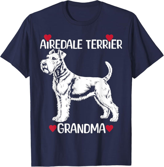 Airedale Terrier Grandma T-Shirt - T-Shirt | Navy