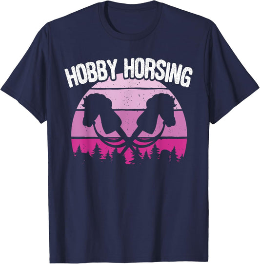 Retro Funny Hobby Horsing Cute Hobby Horse for Girls T-Shirt - T-Shirt | Navy