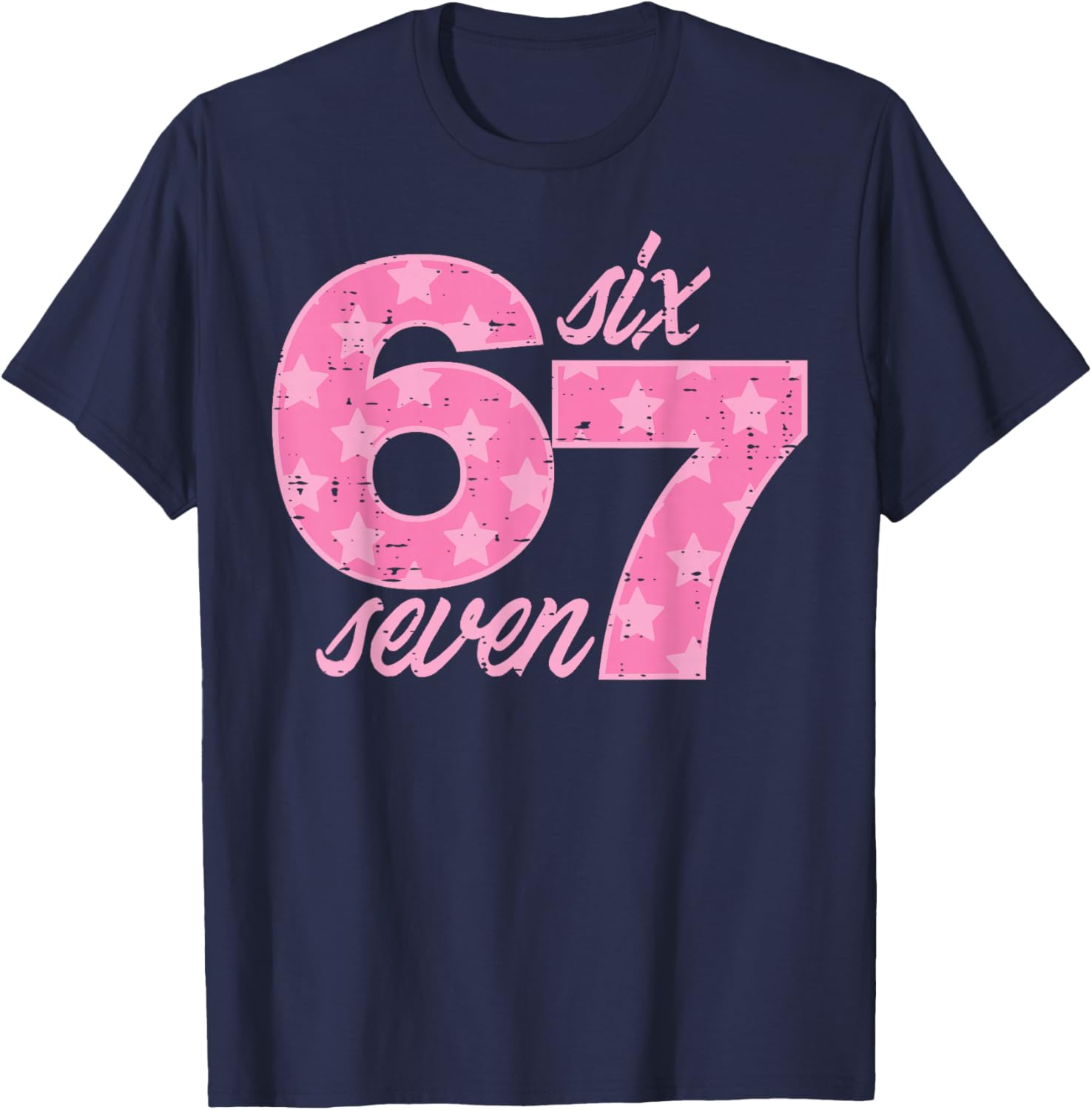 Six Seven 67 Meme Funny Meme 6 7 Costume Kids Girls Youth T-Shirt - T-Shirt | Navy