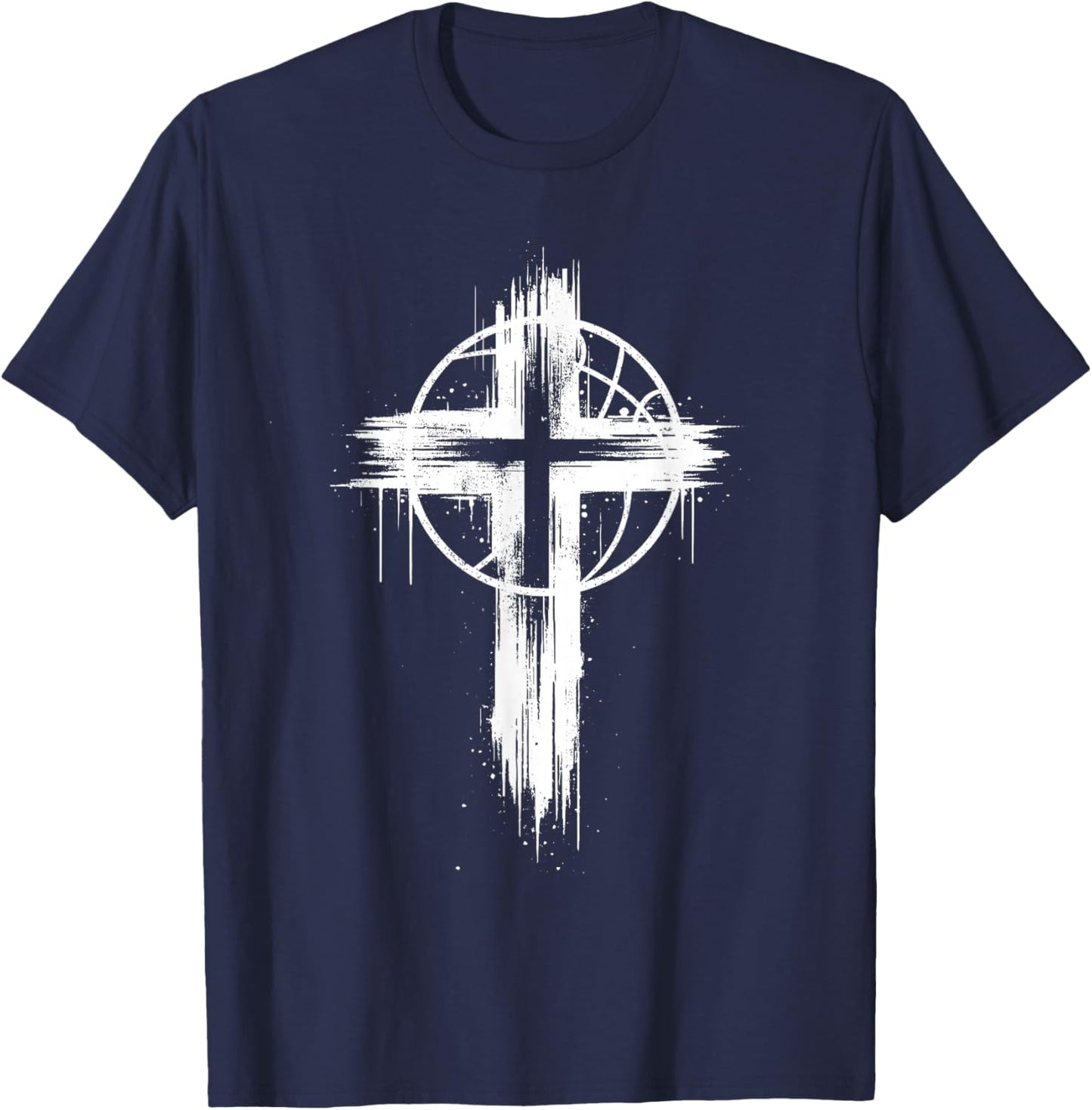 Christian Basketball Cross T-Shirt - T-Shirt | Navy