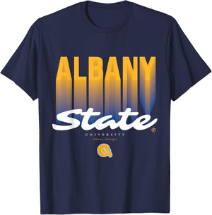The Yard Essentials - Albany State University - ASU Fade T-Shirt - T-Shirt | Navy