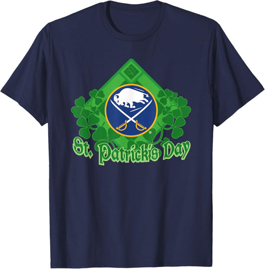 Buffalo Sabres St. Patrick's Day Black Officially Licensed T-Shirt - T-Shirt | Navy