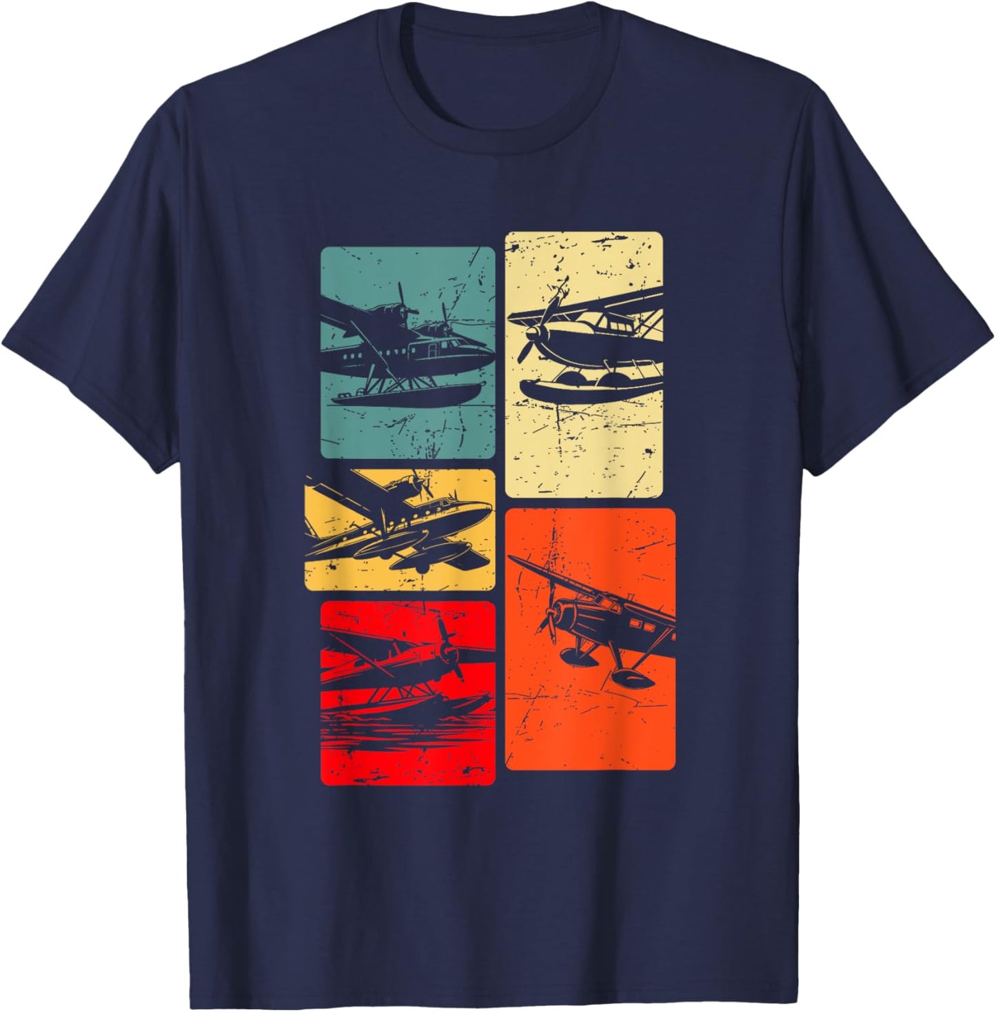 Seaplane Silhouette T-Shirt - T-Shirt | Navy