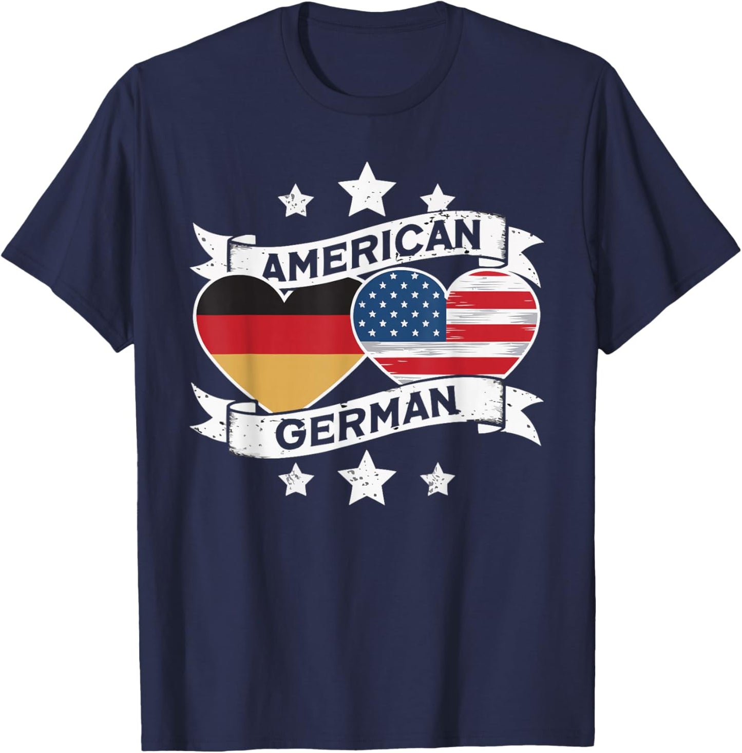 Half German Half American USA Flag Germany America T-Shirt - T-Shirt | Navy