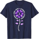 Sunflower Purple Ribbon Sarcoidosis Awareness Month T-Shirt - T-Shirt | Navy