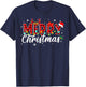 Merry Christmas Buffalo Plaid Red Santa Family Matching Xmas T-Shirt - T-Shirt | Navy