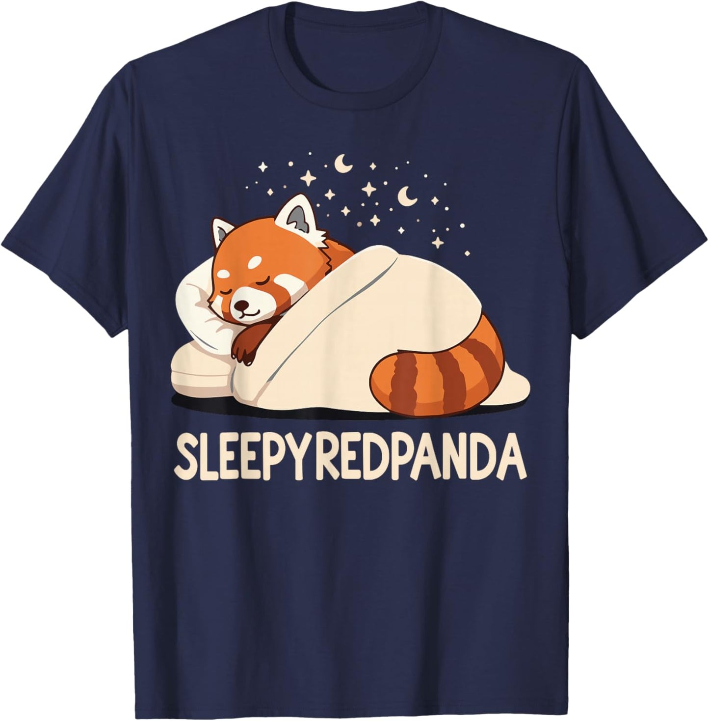 Red Panda Sleep Pajamas T-Shirt - T-Shirt | Navy