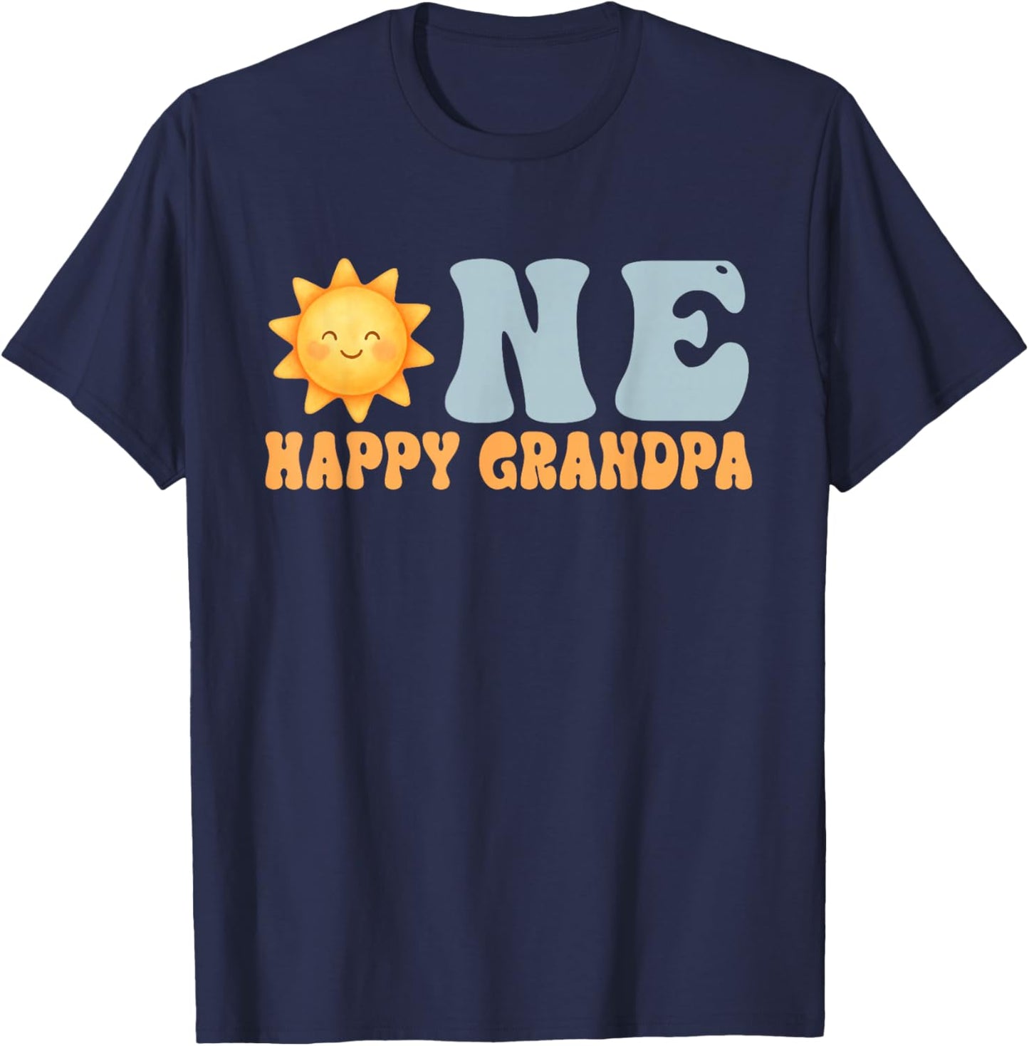 One Happy Grandpa of The Bday First Trip Around The Sun T-Shirt - T-Shirt | Navy