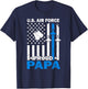 US Air Force USAF Veteran Proud Papa Family Matching T-Shirt - T-Shirt | Navy