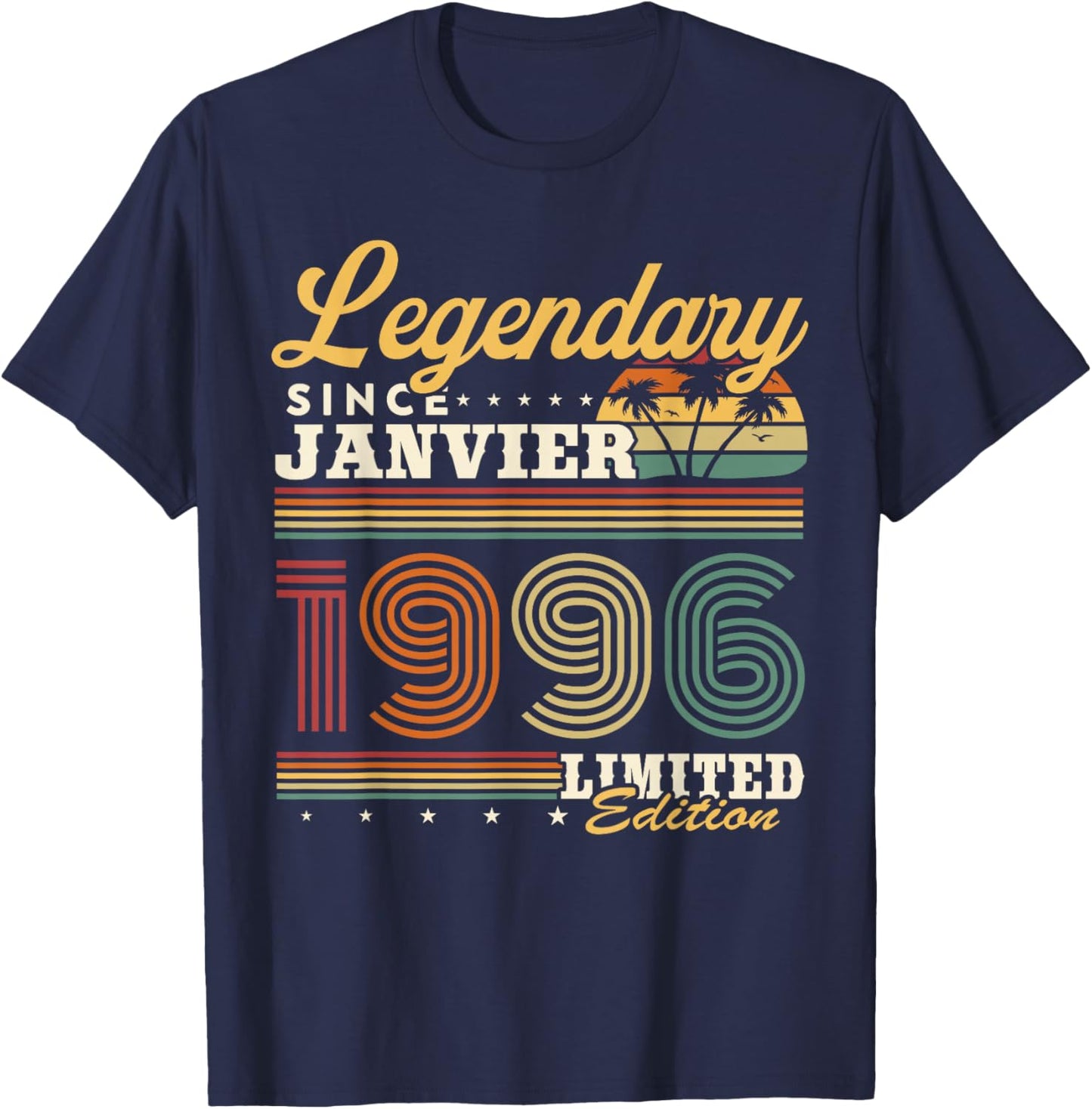 Vintage Birthday Gift 30 Years Born in January 1996 T-Shirt - T-Shirt | Navy