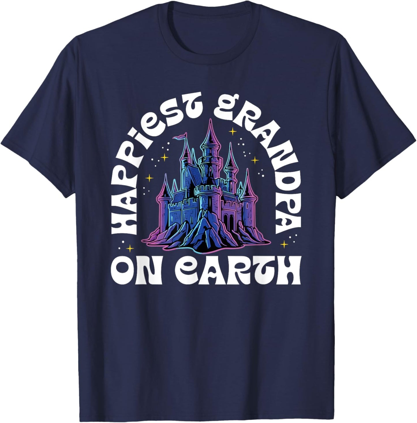 Happiest Grandpa On Earth Fantasy Castle T-Shirt - T-Shirt | Navy