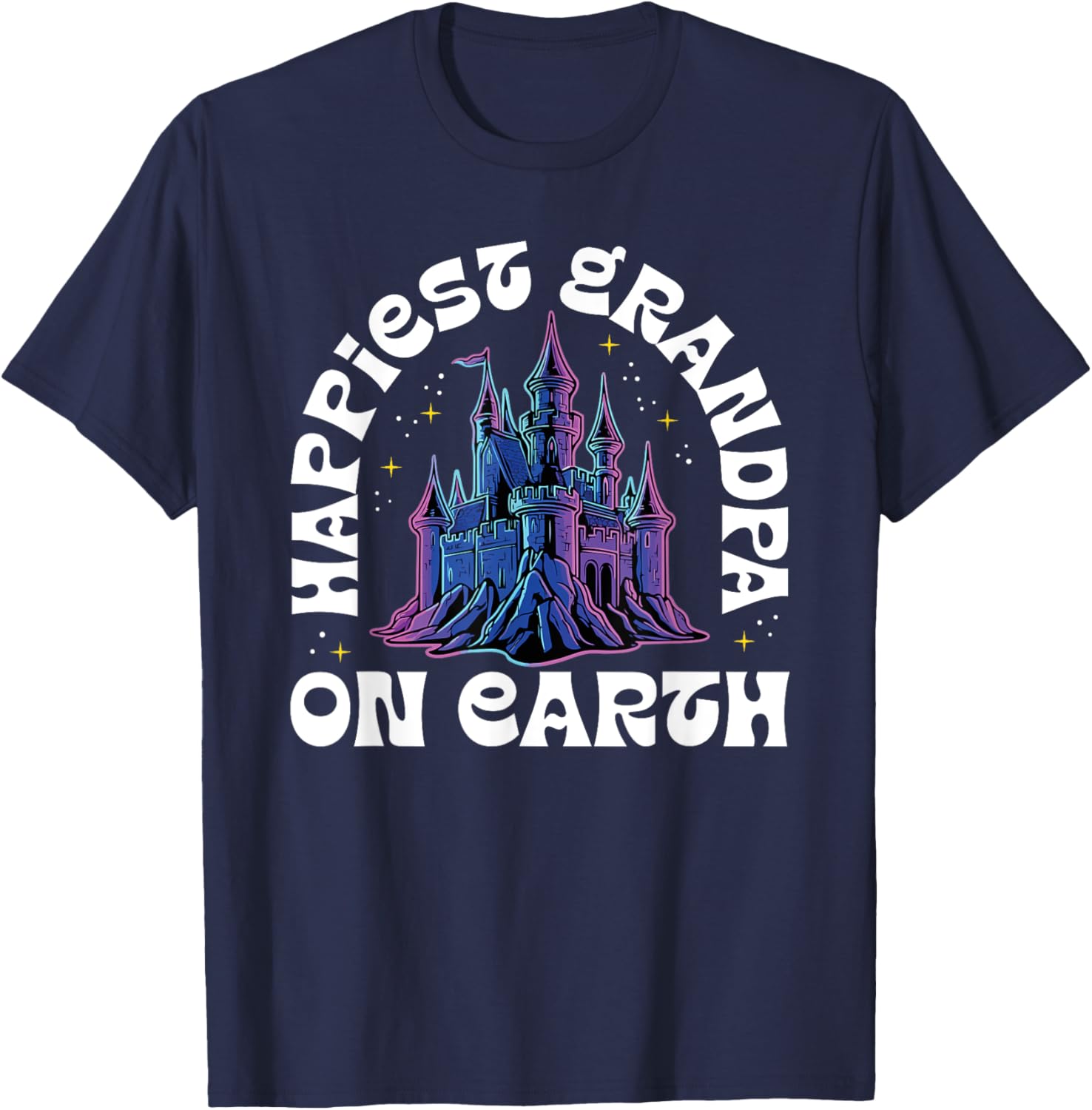Happiest Grandpa On Earth Fantasy Castle T-Shirt - T-Shirt | Navy