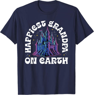Happiest Grandpa On Earth Fantasy Castle T-Shirt - T-Shirt | Navy