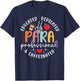 Paraprofessional Educated Dedicated Caffeinated Parapro para T-Shirt - T-Shirt | Navy