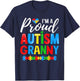 Im A Proud Autism Granny Awareness Puzzle Piece T-Shirt - T-Shirt | Navy