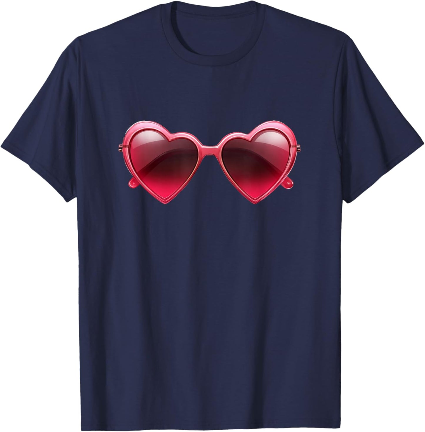 Funny Sunglasses Outfit with Heart Shaped Glasses T-Shirt - T-Shirt | Navy