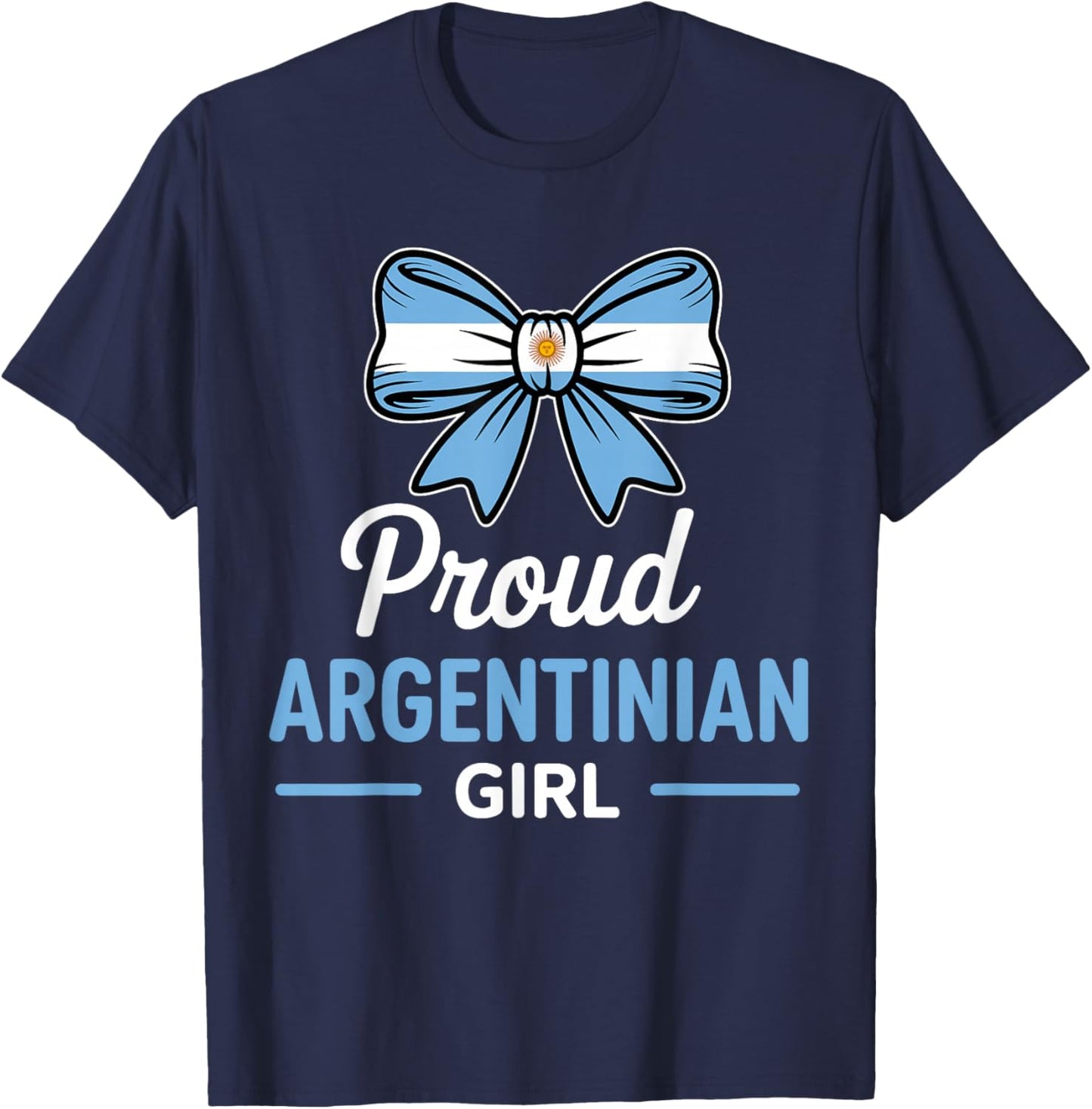 Proud Argentine Girl Argentina Heritage Girls T-Shirt - T-Shirt | Navy